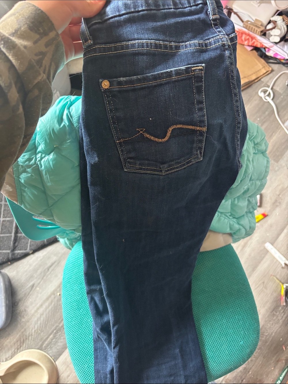 Dark Blue Women’s Jeans with Contrast Stitching